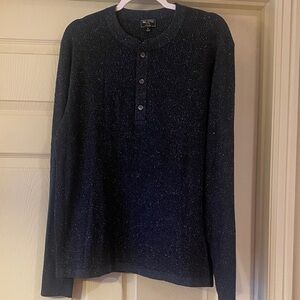 Todd Snyder Navy Blue Henley Sweater Sz L